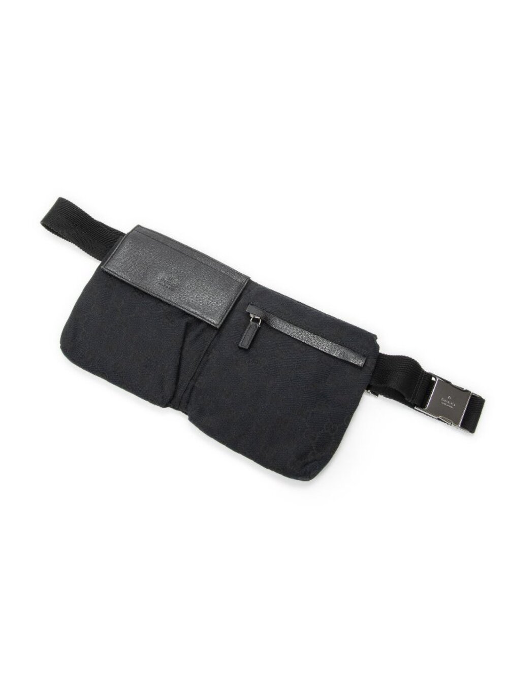 Gucci Waist Pouch Black GG Canvas